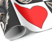 Papier Cadeau Chihuahua Chien visage Coeur Motif mignon chiot ca (Coin rond)