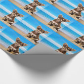 Papier Cadeau Chihuahua Chig assis sur la plage tropicale (Coin)