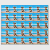 Papier Cadeau Chihuahua Chig assis sur la plage tropicale (Plat)