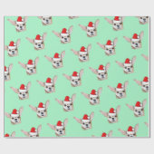 Papier Cadeau Chihuahua Chig avec Santa Hat (Plat)