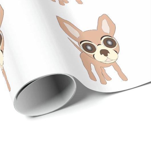 Papier Cadeau Chihuahua Chig Design (Coin rond)