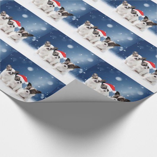 Papier Cadeau Chihuahua Chiuppies mignonnes avec Noël du Père No (Coin)