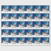 Papier Cadeau Chihuahua Chiuppies mignonnes avec Noël du Père No (Plat)