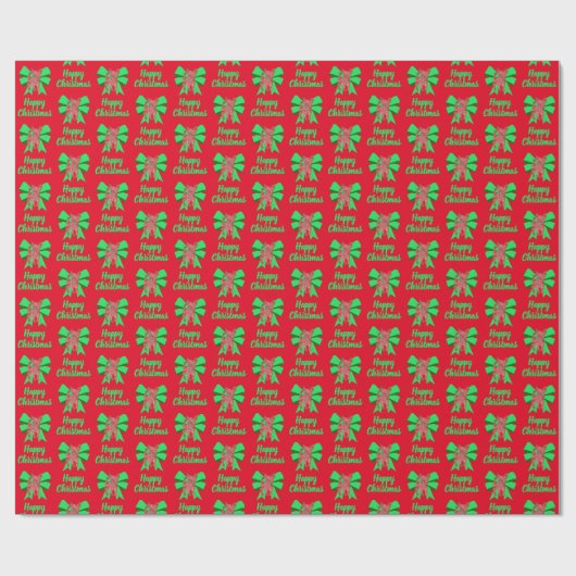 Papier Cadeau Chihuahua Christmas Chien & Green Bow Red (Plat)