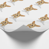 Papier Cadeau Chihuahua dans un bowtie sur un arrière - plan bla (Coin)