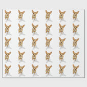 Papier Cadeau Chihuahua dans un bowtie sur un arrière - plan bla (Plat)