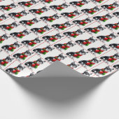 Papier Cadeau Chihuahua de Noël avec Écharpe d'hiver (Coin)