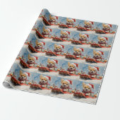 Papier Cadeau Chihuahua Dog in Sledge Let it neiger Noël (Déroulé)