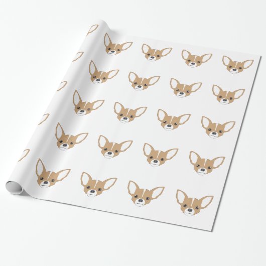 Papier Cadeau Chihuahua Face (Déroulé)