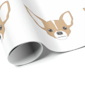 Papier Cadeau Chihuahua Face (Coin rond)