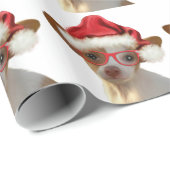 Papier Cadeau Chihuahua hipster (Coin rond)