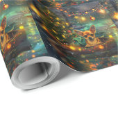 Papier Cadeau Chihuahua Noël Festive Voyage (Coin rond)