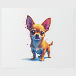 Papier Cadeau Chihuahua  Peinture Abstraite  Couleur  Chien Mign