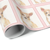 Papier Cadeau Chihuahua Peinture - Cute Original Chien Art (Coin rond)