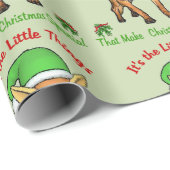 Papier Cadeau Chihuahua Père Noël Noël (Coin rond)