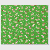 Papier Cadeau Chihuahuas de Noël (Plat)