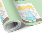 Papier Cadeau Child playing with a hula hoop (Coin rond)