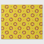 Papier Cadeau Chile Ristra Wreaths and Peppers All-Over Pattern (Plat)