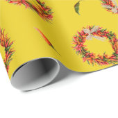 Papier Cadeau Chile Ristra Wreaths and Peppers All-Over Pattern (Coin rond)