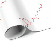 Papier Cadeau Chili Capsaicin Formule chimique moléculaire (Coin rond)