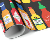 Papier Cadeau Chili Lover Chili Peppers Patterned Anniversaire (Coin rond)