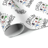 Papier Cadeau Chillin avec mes neiges Snowmen (Coin rond)