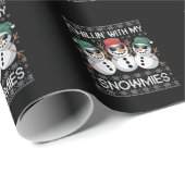 Papier Cadeau Chillin with My Snowmies Funny Ugly Christmas (Coin rond)