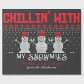 Papier Cadeau Chillin' With My Snowmies Vilain Sweat de Noël (Plat)
