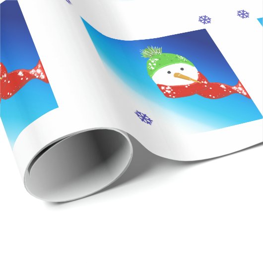 Papier Cadeau Chilly Snowman (Coin rond)