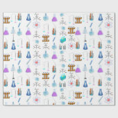 Papier Cadeau Chimie de l'équipement de laboratoire (Plat)