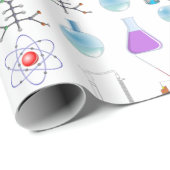 Papier Cadeau Chimie de l'équipement de laboratoire (Coin rond)