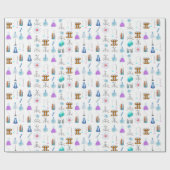 Papier Cadeau Chimie de l'équipement de laboratoire (Plat)