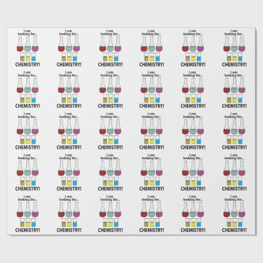 Papier Cadeau Chimie Drôle Je cherche la chimie (Plat)