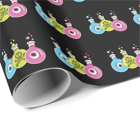 Papier Cadeau Chimie Halloween (Coin rond)