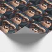 Papier Cadeau Chimpanzé drôle mignon fou (Coin)