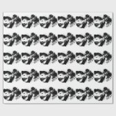 Papier Cadeau Chimpanzé noir et blanc (Plat)