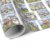 Papier Cadeau Chinchillas de bande dessinée (Coin rond)