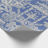 Papier Cadeau Chine bleu et blanc Découpage (Coin)