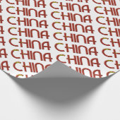Papier Cadeau Chine Drapeau chinois Typographie (Coin)