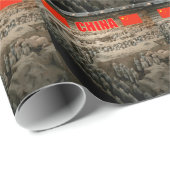Papier Cadeau CHINE Guerriers en terre cuite (Coin rond)