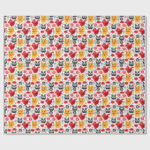 Papier Cadeau Chine lucky cat, dragon, and panda (Plat)