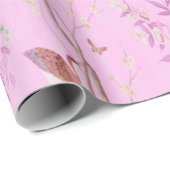 Papier Cadeau Chine rose Découpage chinois (Coin rond)