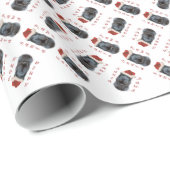 Papier Cadeau Chine Shar-Pei Père Noël Paws (Coin rond)