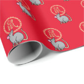 Papier Cadeau Chinois lunaire de souris rat de Nouvel An argent (Coin rond)