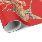 Papier Cadeau Chinois Phoenix - oiseaux mythologiques de (Coin rond)