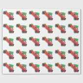 Papier Cadeau Chinois Shar-Pei conduit une voiture de Noël (Plat)