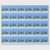 Papier Cadeau Chinois Shar-Pei Décoration Arbre de Noël -Forêt (Plat)