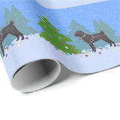 Papier Cadeau Chinois Shar-Pei Décoration Arbre de Noël -Forêt (Coin rond)