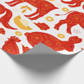 Papier Cadeau chinois Zodiac chinois Motif de Nouvel An chinois (Coin)