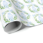 Papier Cadeau Chinoiserie Aquarelle Ginger Jar Wreath (Coin rond)